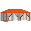 vidaXL Paviljong med sidevegger 6 x 3 m Oransje Polyester og stål