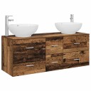 vidaXL Baderomsinnredningssett 3 stk. Gammelt tre 49,5 x 44,5 x 65 cm