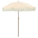 vidaXL Parasoll Gul og hvit Ø 160 x 195 cm Stål