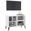 vidaXL TV-benk med metallben hvit 69,5x30x50 cm