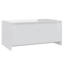 vidaXL Salongbord høyglans hvit 90x50x41,5 cm sponplate