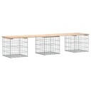 vidaXL Hagebenk gabiondesign 203x44x42 cm heltre furu