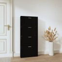 vidaXL Skoskap svart 59x17x150 cm konstruert tre