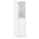 vidaXL Highboard med glassdører hvit 35x37x142 cm