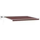  Manuell uttrekkbar markise med LED brun 450x300 cm