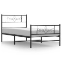  Sengeramme i metall med hodeog fotgavl svart 90x190 cm