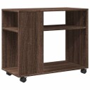  Sidebord med hjul brun eik 70x35x60 cm konstruert tre 8721158360175