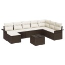  Hagesofa Set med pute med lagring 9 pcs Grå Poly rattan