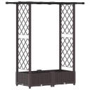 vidaXL Hevet Bed med Trellis og Tak Brun 122,5 x 40 x 121 cm PP