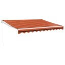 Uttrekkbar markise oransje og brun 3,5x2,5 m stoff og aluminium