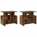  TV benk 2 pcs Røkt eik 50 x 35 x 45 cm Konstruert tre