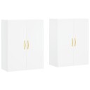  Veggskap 2 stk hvit 69,5x34x90 cm 8720845408527