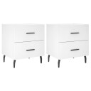vidaXL Nattbord 2 stk hvit 40x35x47,5 cm konstruert tre