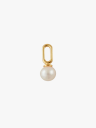 Design Letters Pearl Drop Charm 5mm Gold plated Gull ONE SIZE