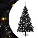  Kunstig Forhåndsopplyst Juletre med 300 LED Svart 180 cm PVC