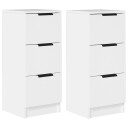 vidaXL Skjenker 2 stk hvit 30x30x70 cm konstruert tre
