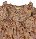 Mini A Ture Kjole   Fløyel   Ama   Sweet Curry m. Blomster   Mini A Ture   1½ år 86   Kjole Brun Gul Oransje