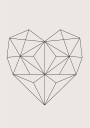 Abstract Geometric Heart Plakat Plakat / 100x150cm