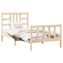vidaXL Sengeramme med hodegavl 100x200 cm heltre 8720845971311