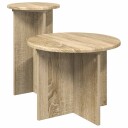 vidaXL Sidebordssett med lagring 2 pcs Sonoma eik Konstruert tre