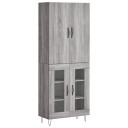 vidaXL Highboard grå sonoma 69,5x34x180 cm konstruert tre 8720845474935