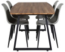 Venture Design Inca & Polar spisegruppe Natur/grå 4 st stoler & bord 160 x 85 cm