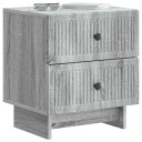  Nattbordskap med skuff 2 pcs Grå sonoma 43 x 34,5 x 47,5 cm