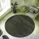 Rundt teppe   Recycled PET with viscose look grønn Størrelse: Ø 120 cm