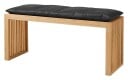 Cinas Rib Benk, Bambus med Svart skinn pute, B: 104cm 1746505-02-0 1746505-01-0