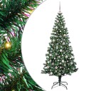  Kunstig Forhåndsopplyst Juletre grønn 210 cm PVC og metall