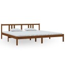 vidaXL Sengeramme honningbrun heltre 200x200 cm