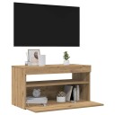  TV-benk med LED-lys artisan eik 75x35x40 cm konstruert tre 8721158437747