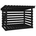 Vedstativ svart 108x73x79 cm heltre furu