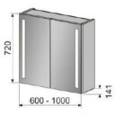 Alterna Atina Speilskap B60-120xd14xh72 M/integrert LED i Dørene 100cm
