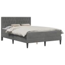 vidaXL Sengeramme med madrass Mørkegrå 140 x 190 cm Fløyel