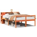  Seng med bokhylle uten madrass voksbrun 160x200 cm heltre 8721158607720