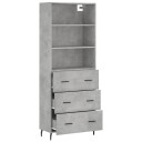 vidaXL Highboard betong grå 69,5x34x180 cm konstruert tre 8720845927684