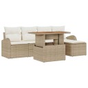  Hagesofa Set med pute 6 pcs beige og krem