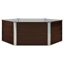 vidaXL Forhøyet hagebed brun 129x129x46 cm galvanisert stål