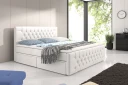 Velluto Oppbevaringsseng 180x200 med Fotgavl   Hvit Kunstlær