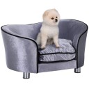 Luksuriøs Lysgrå Hundesofa Med Pute 69X49X38 cm
