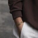 Panzer Bracelet Forgylt Rustfritt stål 22 cm
