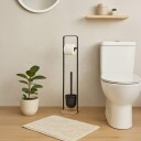 Toalettbørste  og papirholder – bambusbase frittstående design