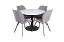 Venture Home Razzia Spisegruppe 106 cm Rund med 4 Gemma Stoler Sort
