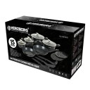 15 delers marmorbelagt kokekarsett non stick svart