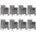  Ute spisebordsett 9 pcs Hvit 250 x 100 x 73 cm Poly Rotting