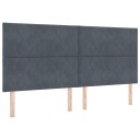  Bokspring Seng med Madrass Mørk Grå 200x200 cm Fløyel
