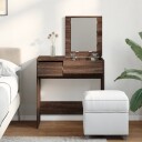  Sminkebord med speil brun eik 73x46,5x120 cm