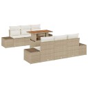 vidaXL Hagesofa Set 7 stk. Beige polyrotting