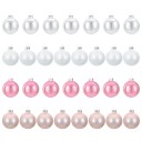 vidaXL Juleballsett 30 stk. Rosa og hvit 6 cm Polystyren